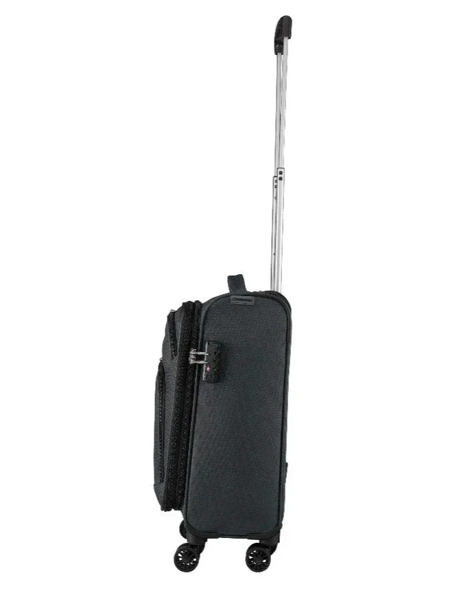 Wenger Black Beaumont Lite 57 Cm Small 4-Double Wheeled Softside Expandable Cabin Luggage Trolley - Black  | Best Price UAE